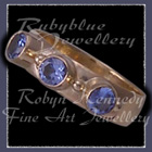 18 Karat Yellow Gold and Blue Zircon Ring Image
