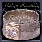 18 karat Yellow Gold, 14 Karat Palladium White Gold and Diamond 'Bobs Forever' Ring Image