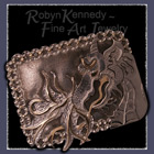 Sterling Silver and 14 K Gold Dragon Belt Buckle Image