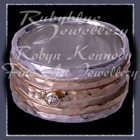 12 Karat Yellow Gold, 'Old Mine Cut' Diamonds, Argentium Silver 'Rock' Diamond Ring Image
