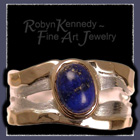 18 K Yellow Gold, Sterling Silver & Lapis Lazuli Ring Image