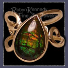 14 Karat Yellow Gold and Genuine Ammolite 'Lush' Ring Image