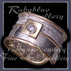 18 Karat Yellow Gold, Sterling Silver and Diamond 'Rosemary's Forever' Ring