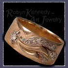 14 Karat Yellow and White Gold and Diamonds 'Starburst' Ring Image