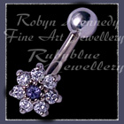 Diamonds, Tanzanite and 14 Karat White Gold Belly Jewelry Image
