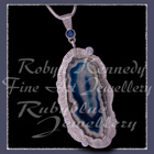 Sterling, Fine & Sterlium Silver, Blue Lace Agate, London Blue Topaz & Cubic Zirconia's 'Blue Soul' Pendant Image