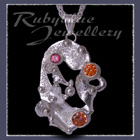 Sterling Silver, Passion Pink Topaz, Poppy Topaz & Sunrise Topaz 'Phoenix' Pendant Image