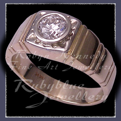 14 Karat Yellow and White Gold  and Diamond 'John's' 1/4 Century Diamond Ring Image