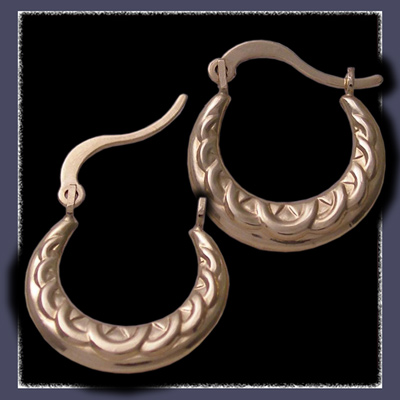 14 Karat Yellow Gold 'Baby Creole' Hoop Earrings Image