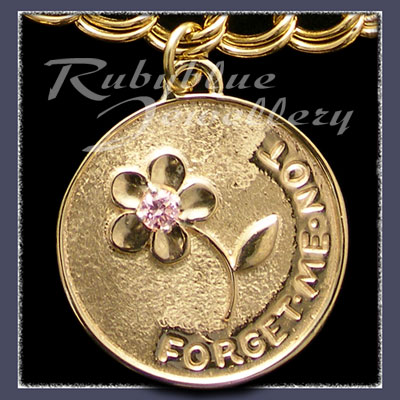 Gold 'Engraved' Charm with October Birthstone Image