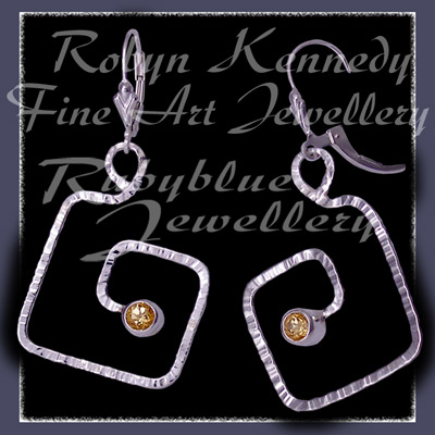 Sterling Silver and Honey Topaz 'Coronet' Earrings Image