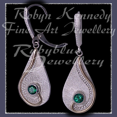 10 Karat Yellow Gold, Sterling Silver and Rainforest Topaz 'Dreamland' Earrings Image