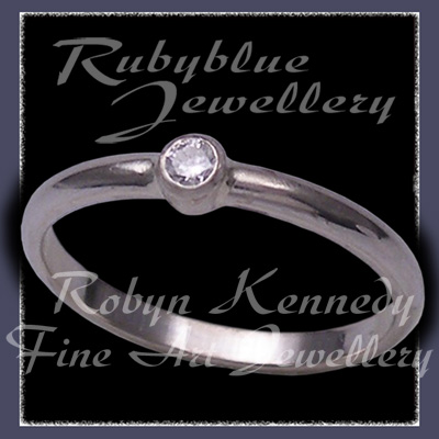 14 Karat White Gold and .10 Carat Diamond 'Innocence' Ring Image