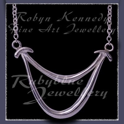 Solid Sterling Silver 'Smile' Necklace Image
