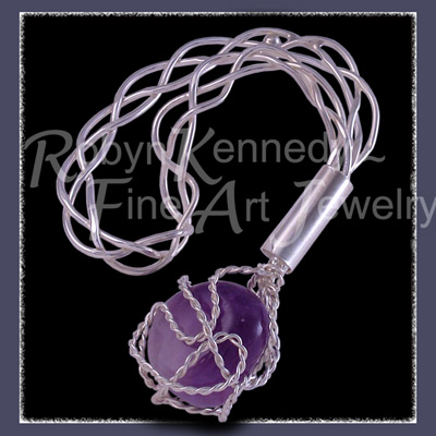 Sterling Silver and  Amerhyst 'Whisper' Brooch Image